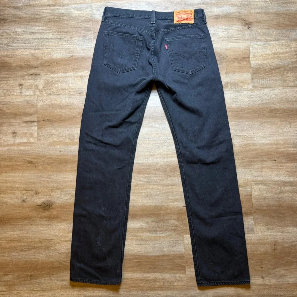 Levi's 501 Original Fit Jeans Mens 30x32 Black Button Fly Straight Leg Denim